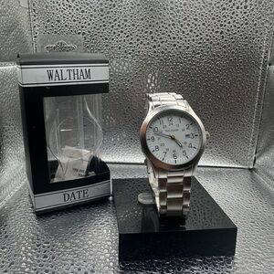 Waltham Silver Watch with White Dial New Mens